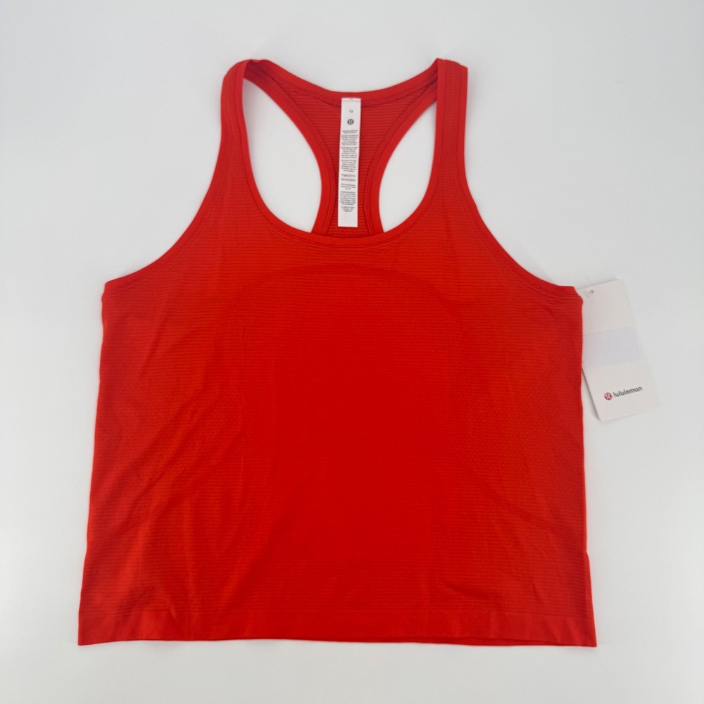 Lululemon Swiftly Tech Scoopneck Tank 2.0 Cherry Ember Red Size 12 LW1CN3S